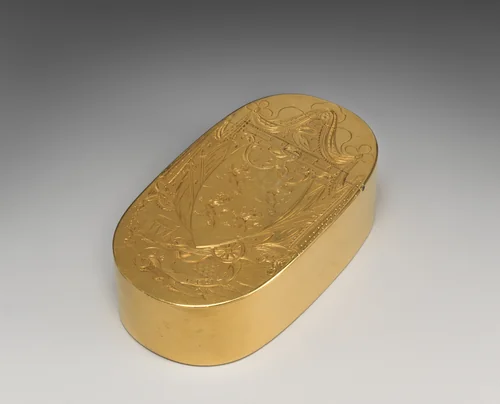 Snuffbox with presentation inscription by James Kennedy, metalwork, 1795