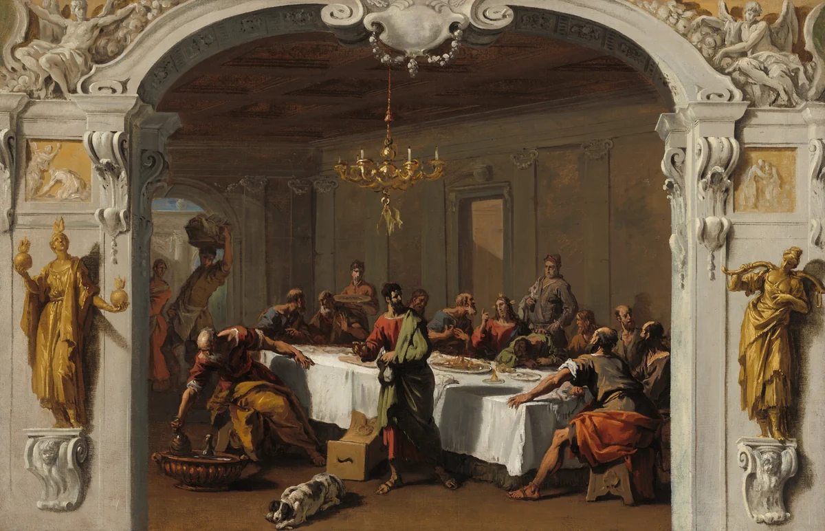 The Last Supper by Sebastiano Ricci, painting, 1713-1714