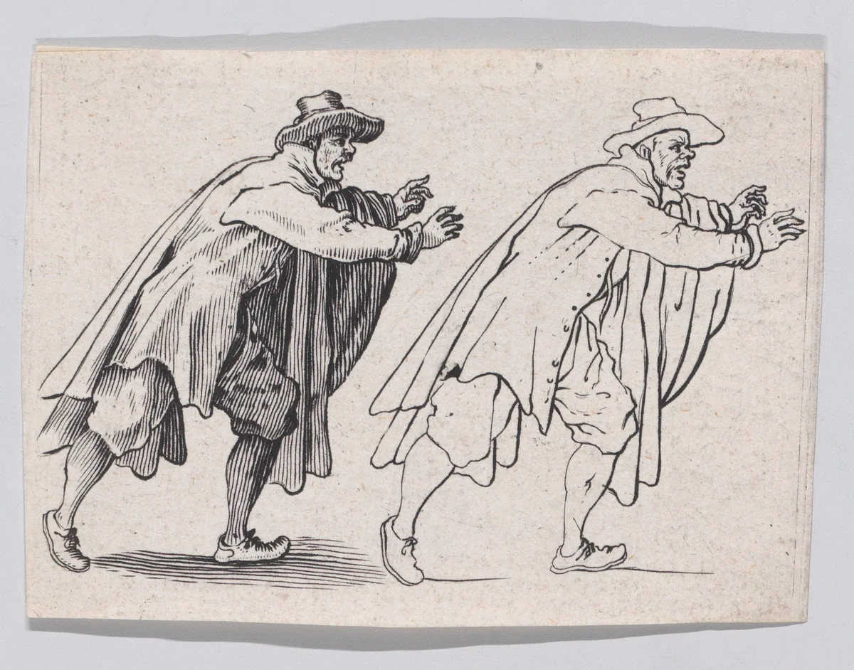 Copy of L'Homme Qui Court (The Running Man), from "Les Caprices" Series B, The Nancy Set by anonymous, print, 1620-1700