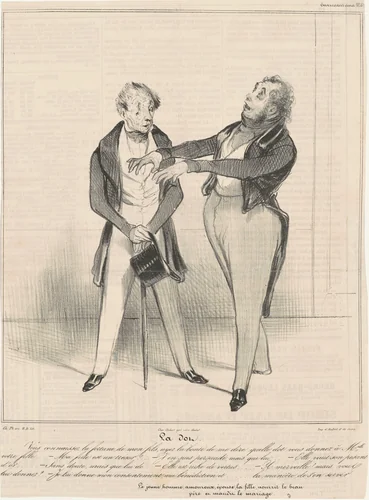 La Dot...vous connaissez la fortune... by Honoré Daumier, print, 1837