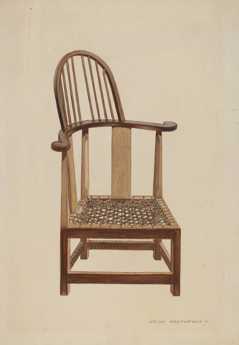 Corner Windsor Chair by Ernest A. Towers, Jr., index of american design, 1939