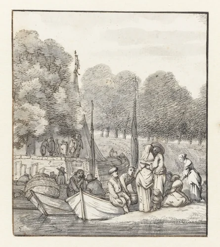 Landingsplaat van schuiten by Jacob Esselens, drawing, 1636-1687