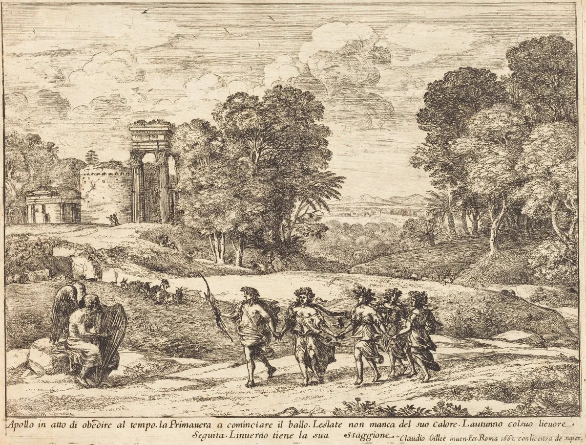 Time, Apollo, and the Seasons (Le Temps, Apollon et les Saisons) by Claude Lorrain, print, 1662
