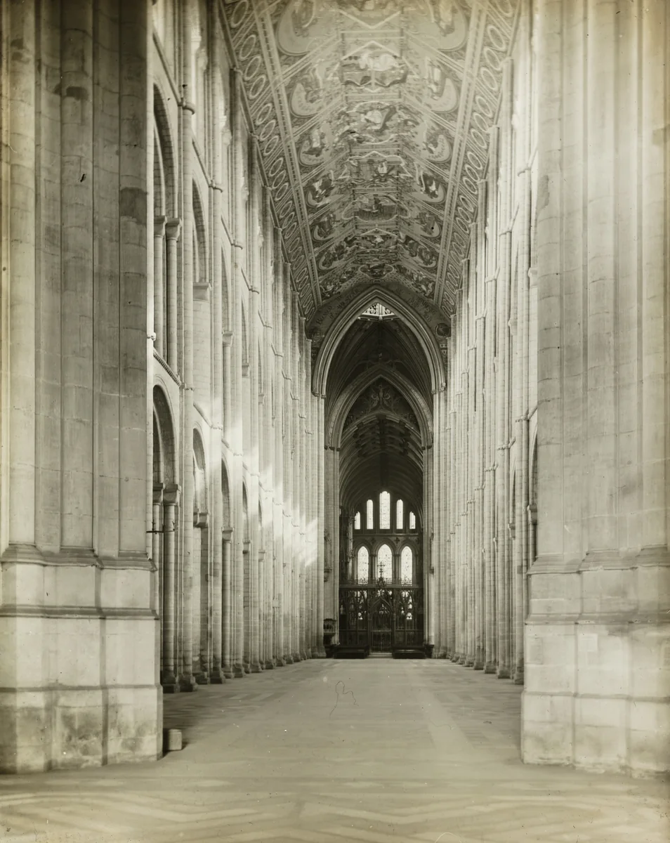 Ely Cathedral: Nave from Porch Door by Frederick Evans, photograph, 1891