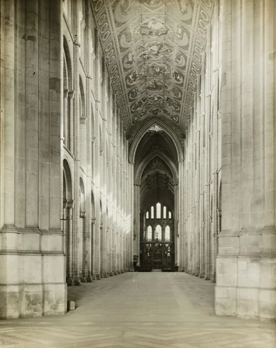 Ely Cathedral: Nave from Porch Door by Frederick Evans, photograph, 1891