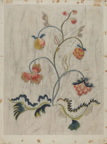 Bedspread Detail by Mildred E. Bent, index of american design, 1935-1942