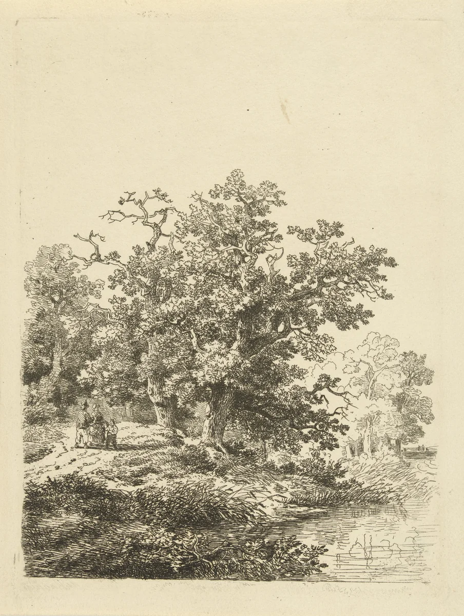 Figuren op een bodspad by Remigius Adrianus Haanen, print, 1848