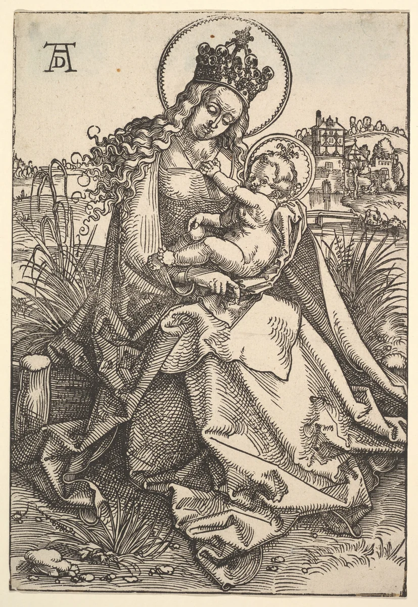 The Virgin on the Grassy Bank by Hans Baldung, print, 1505