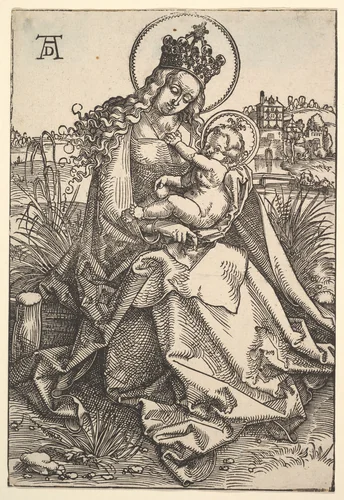 The Virgin on the Grassy Bank by Hans Baldung, print, 1505