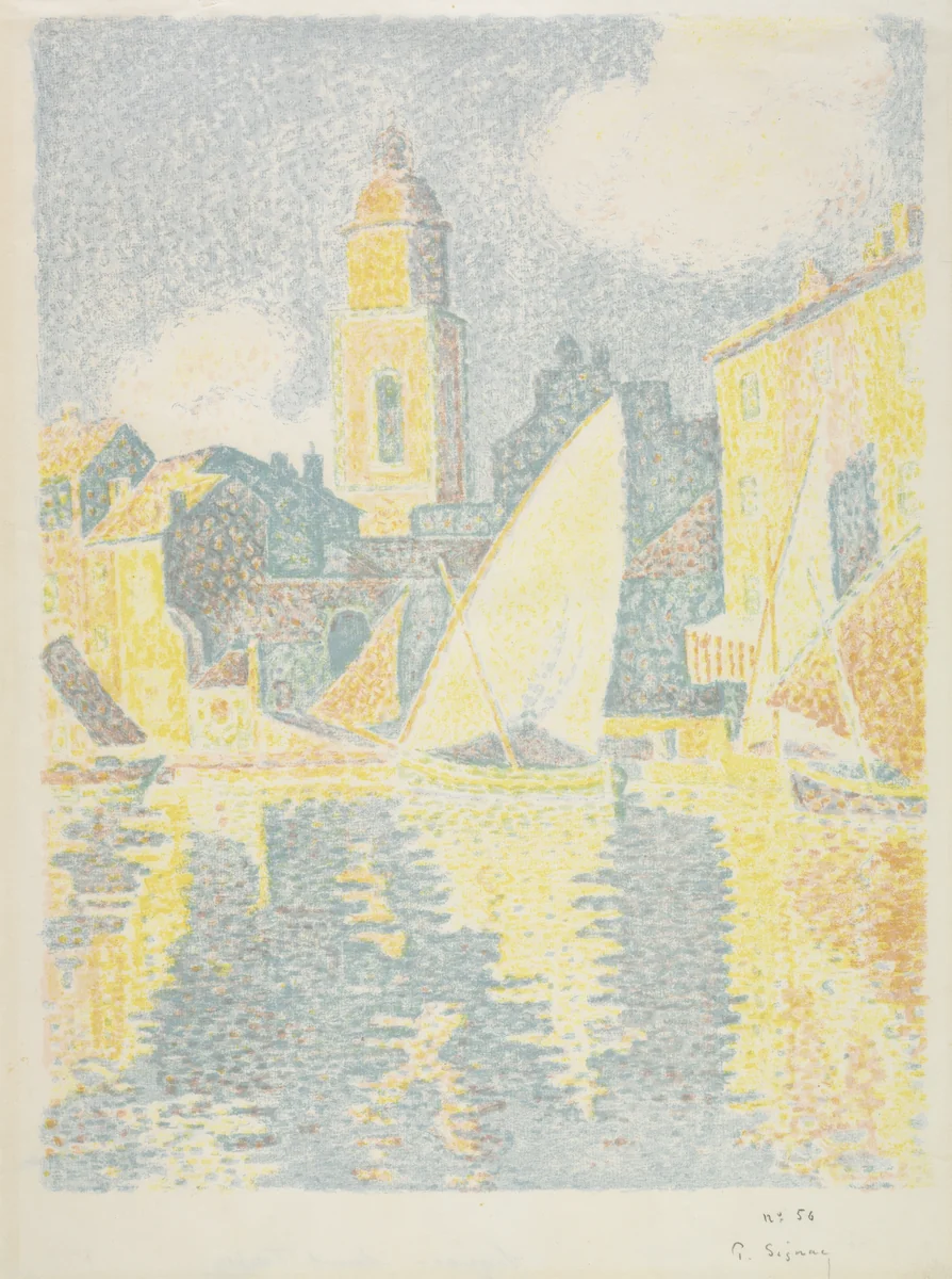 Saint-Tropez: The Port by Paul Signac, print, 1897-1898