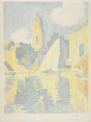 Saint-Tropez: The Port by Paul Signac, print, 1897-1898
