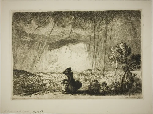 Storm on the Dune by Louis Auguste Lepère, print, 1908-1909