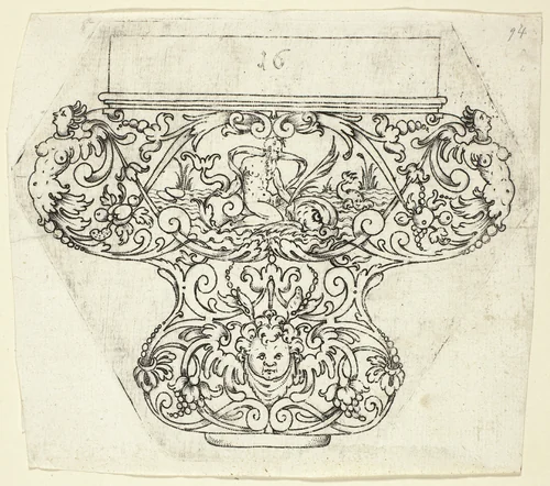 Plate 16, from twenty ornamental designs for goblets and beakers by Master A.P. German, print, 1604