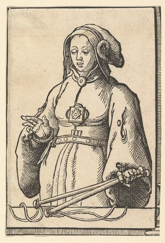 Agrippine Sibyl, from the series of Sibyls by Lucas van Leyden, print, 1525-1535