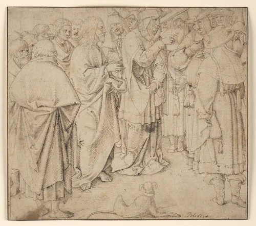 The Parable of the Beam and the Mote by Netherlandish, drawing, 1517-1533