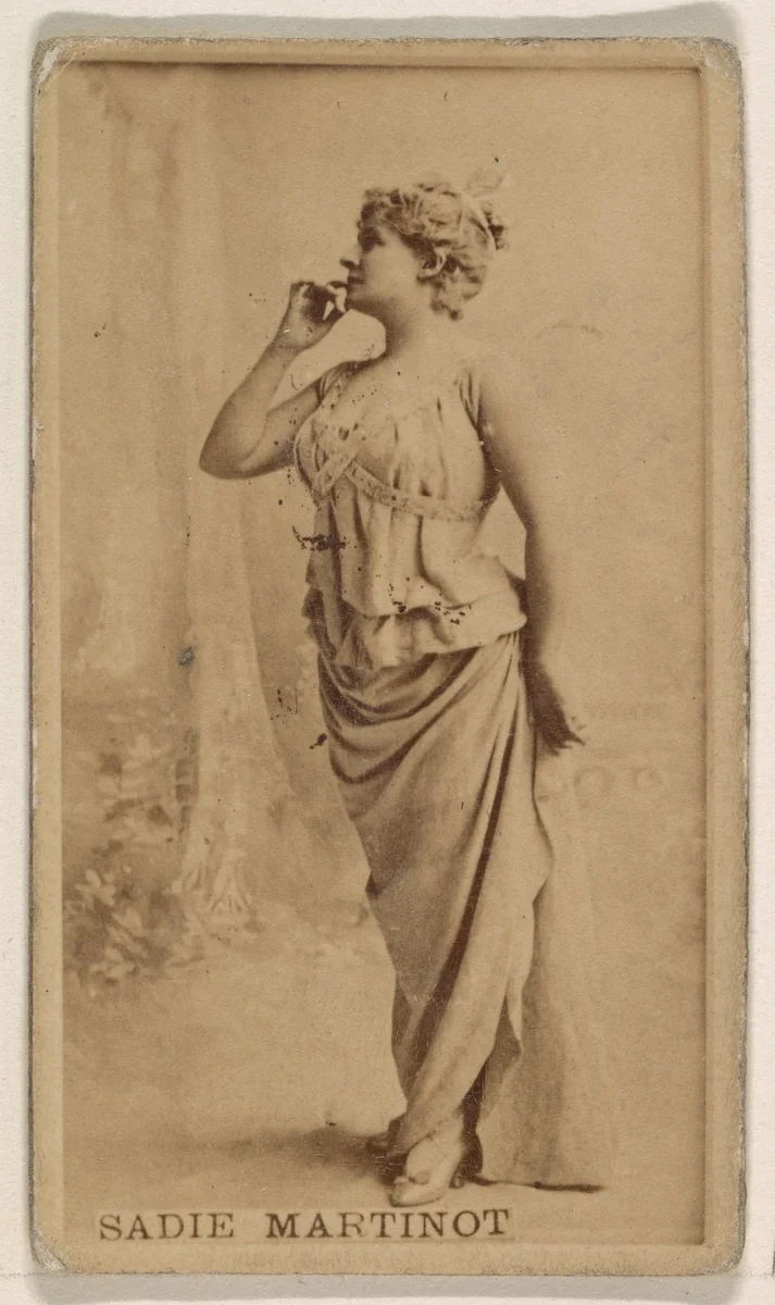 Sadie Martinot, from the Actresses series (N245) issued by Kinney Brothers to promote Sweet Caporal Cigarettes by Kinney Brothers Tobacco Company, photograph, 1890