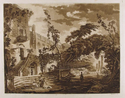 Tempio di Serapide a Pozzuoli by Jean Claude Richard, print, 1767