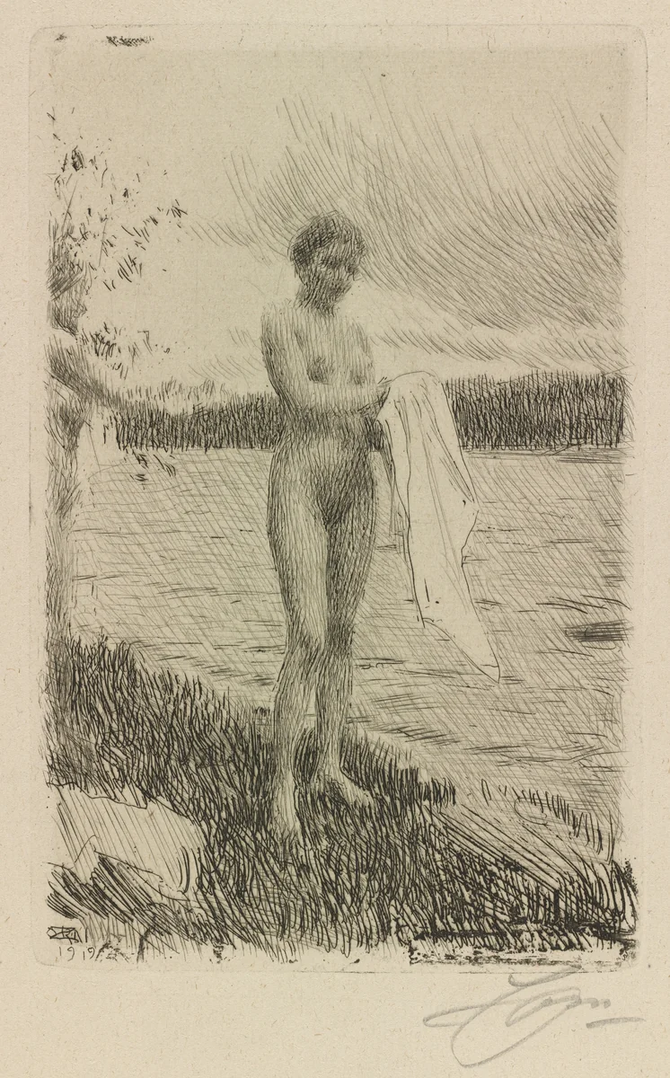 Dal River by Anders Zorn, print, 1919