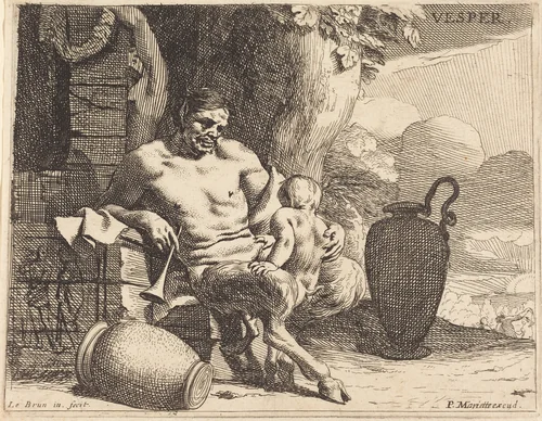 Vesper (Evening) by Charles Le Brun, print, 1640