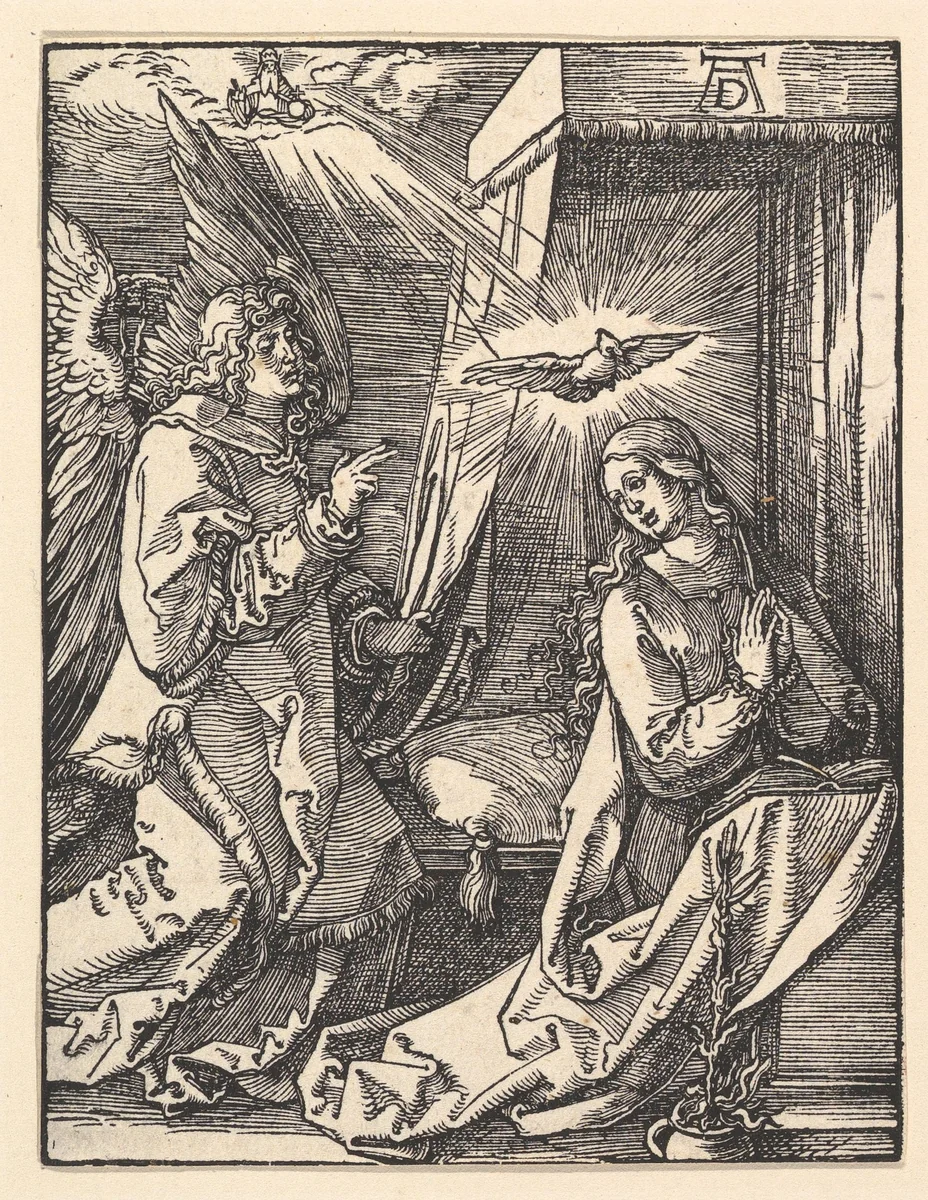 The Annunciation, from "The Small Passion" by Albrecht Dürer, print, 1510