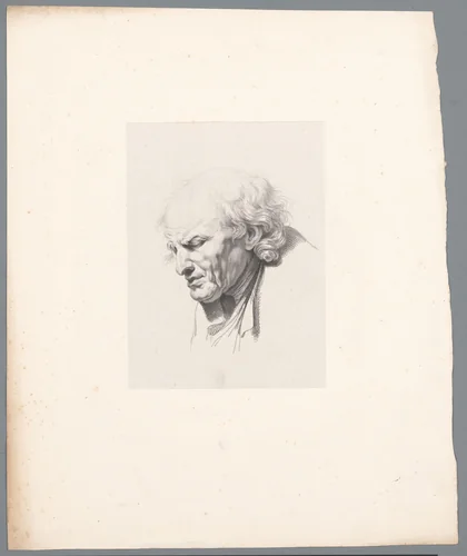 Gepijnigde oude man by Jean Augustin Daiwaille, print, 1820-1830