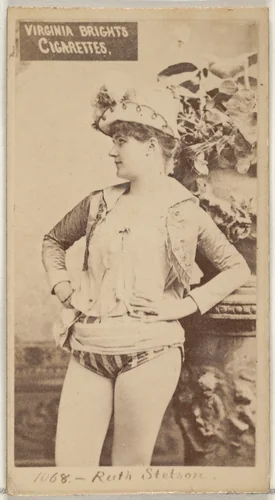Card 1068, Ruth Stetson, from the Actors and Actresses series (N45, Type 2) for Virginia Brights Cigarettes by Allen & Ginter, photograph, 1885-1891