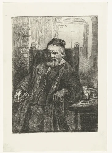 Jan Lutma, goldsmith by anonymous, print, 1656