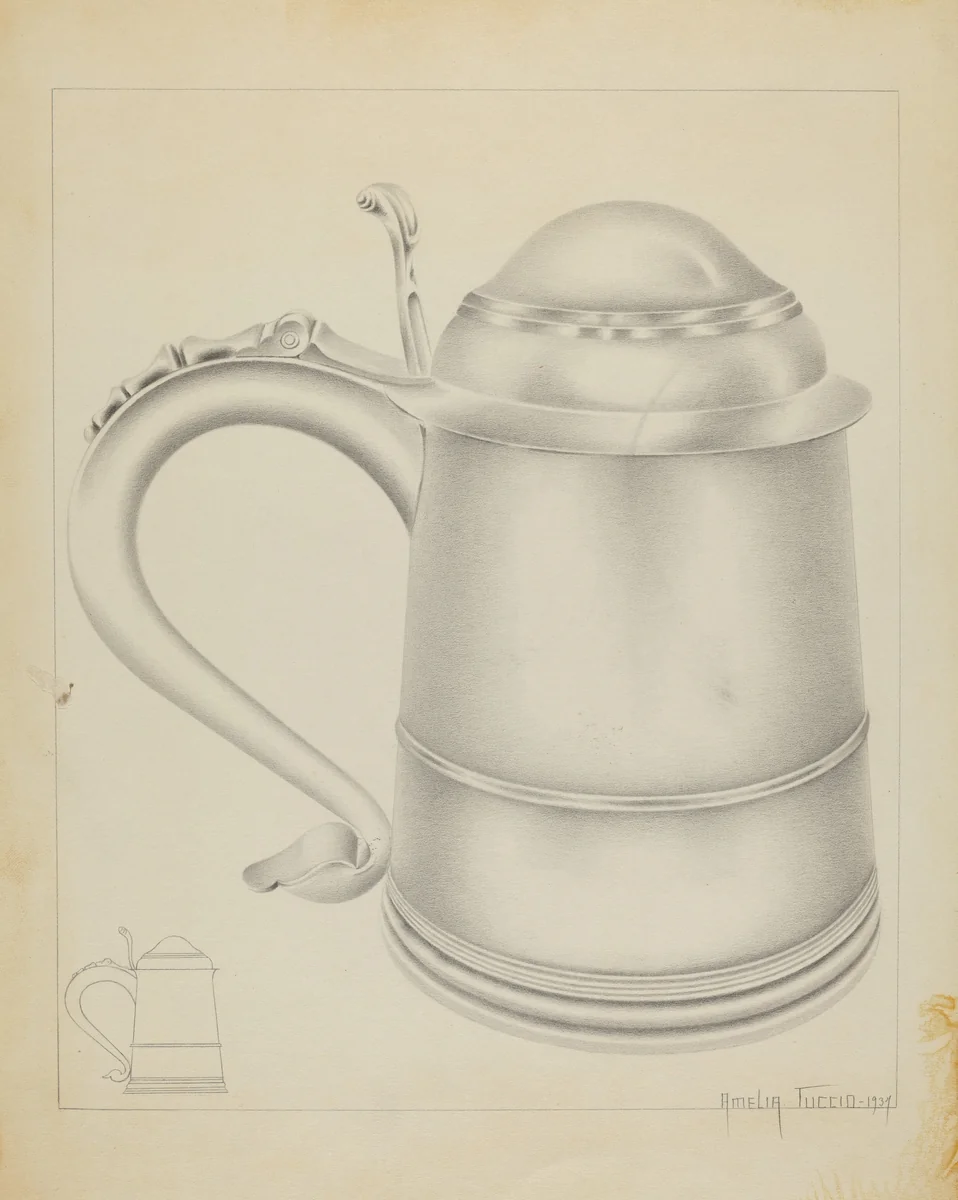 Silver Tankard by Amelia Tuccio, index of american design, 1937