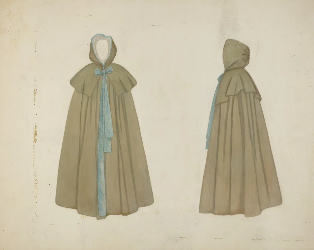Shaker Cape by Frances Bruner, index of american design, 1936
