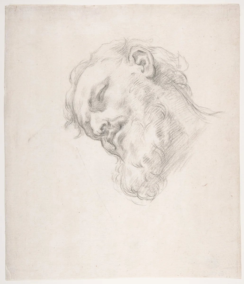 Study for a Head of a Man by Carlo Maratti, drawing, 1625-1713