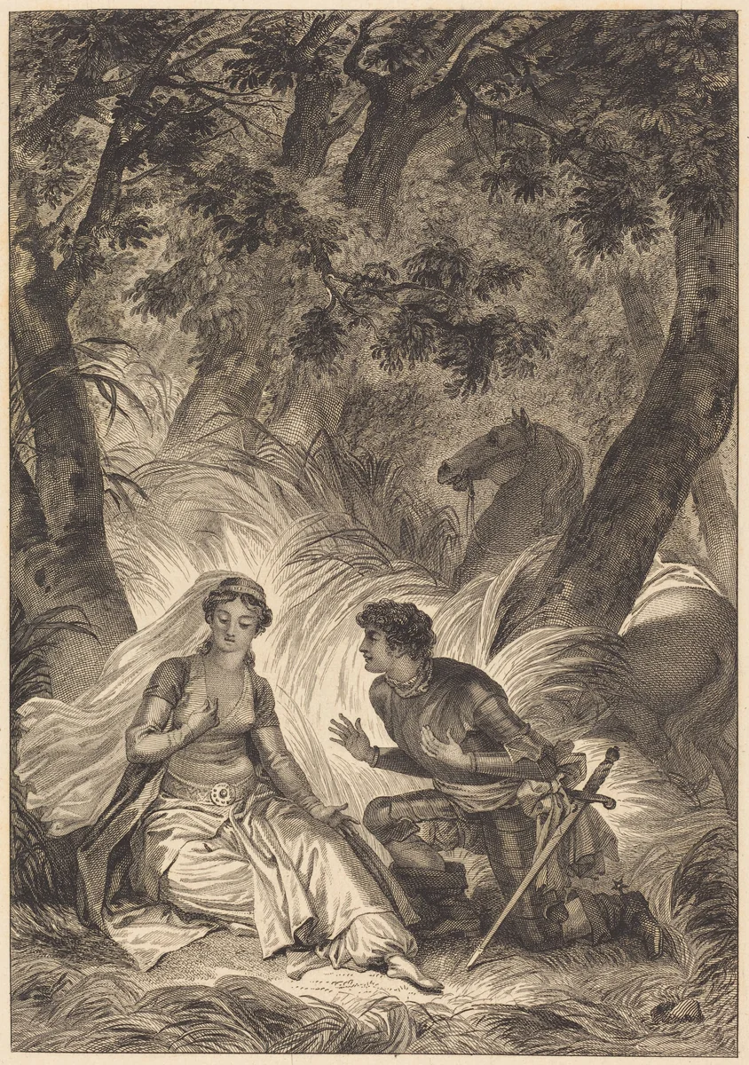 La fiancee du roi de Garbe: La chevalier by Jean Honoré Fragonard, print, 1700-1799