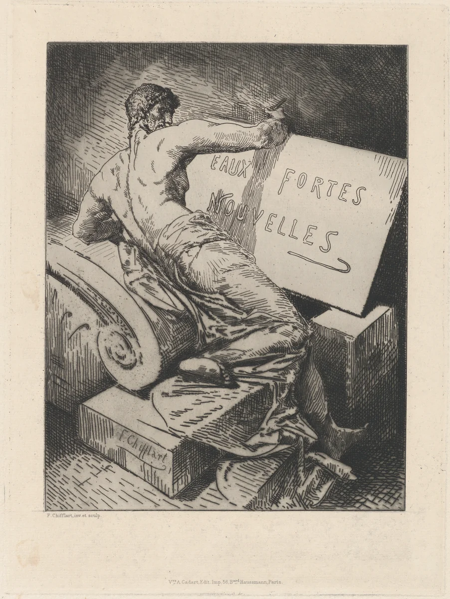 Cover for "Eaux Fortes Nouvelles" by François Nicolas Chifflart, print, 1872-1882