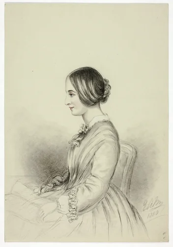 Portrait of Selina (Quin) Markham by Elizabeth Murray, drawing, 1850