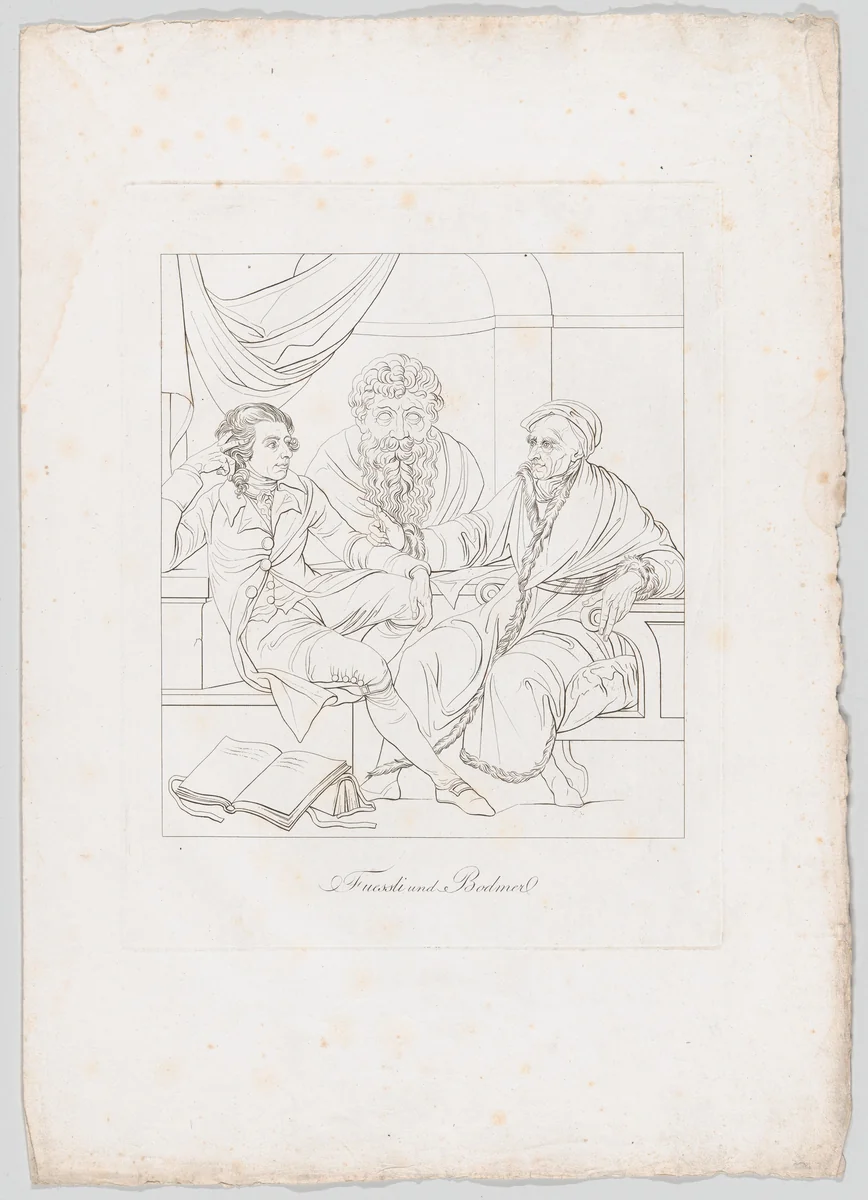 Fuessli und Bodmer (Fuseli and Bodmer in Conversation) by Johann Heinrich Lips, print, 1806