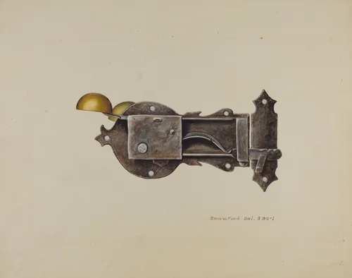 Lock by Samuel W. Ford, index of american design, 1939