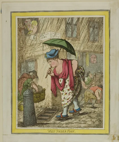 Wet Under Foot by Thomas Rowlandson, print, 1812