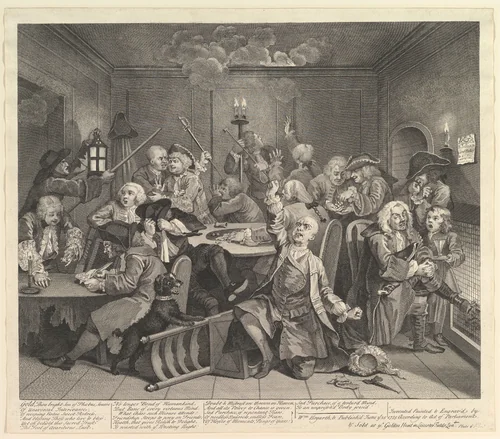 A Rake's Progress, Plate 6 by William Hogarth, print, 1735