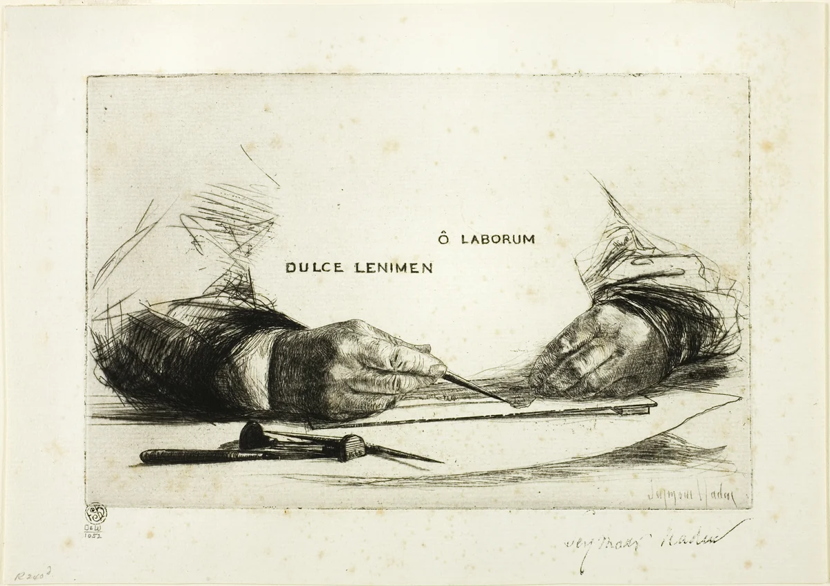 Hands Etching-O Laborum by Francis Seymour-Haden, print, 1865