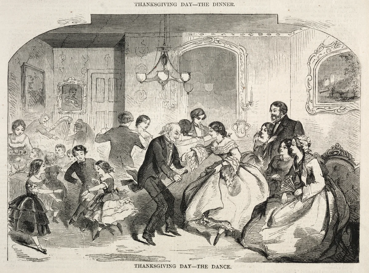 Thanksgiving Day - The Dance by Winslow Homer, print, 1858