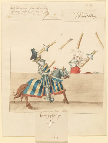 Italian Joust of Peace by German 16th Century, drawing, 1515