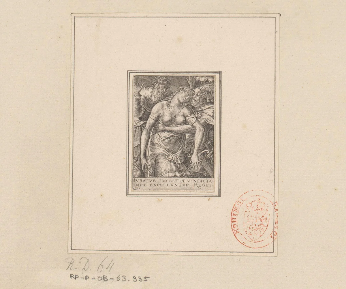 Dood van Lucretia by Unknown, print, 1569