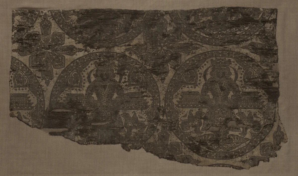 Enthroned King Flanked by Griffins by Unknown, textile, 800-1971