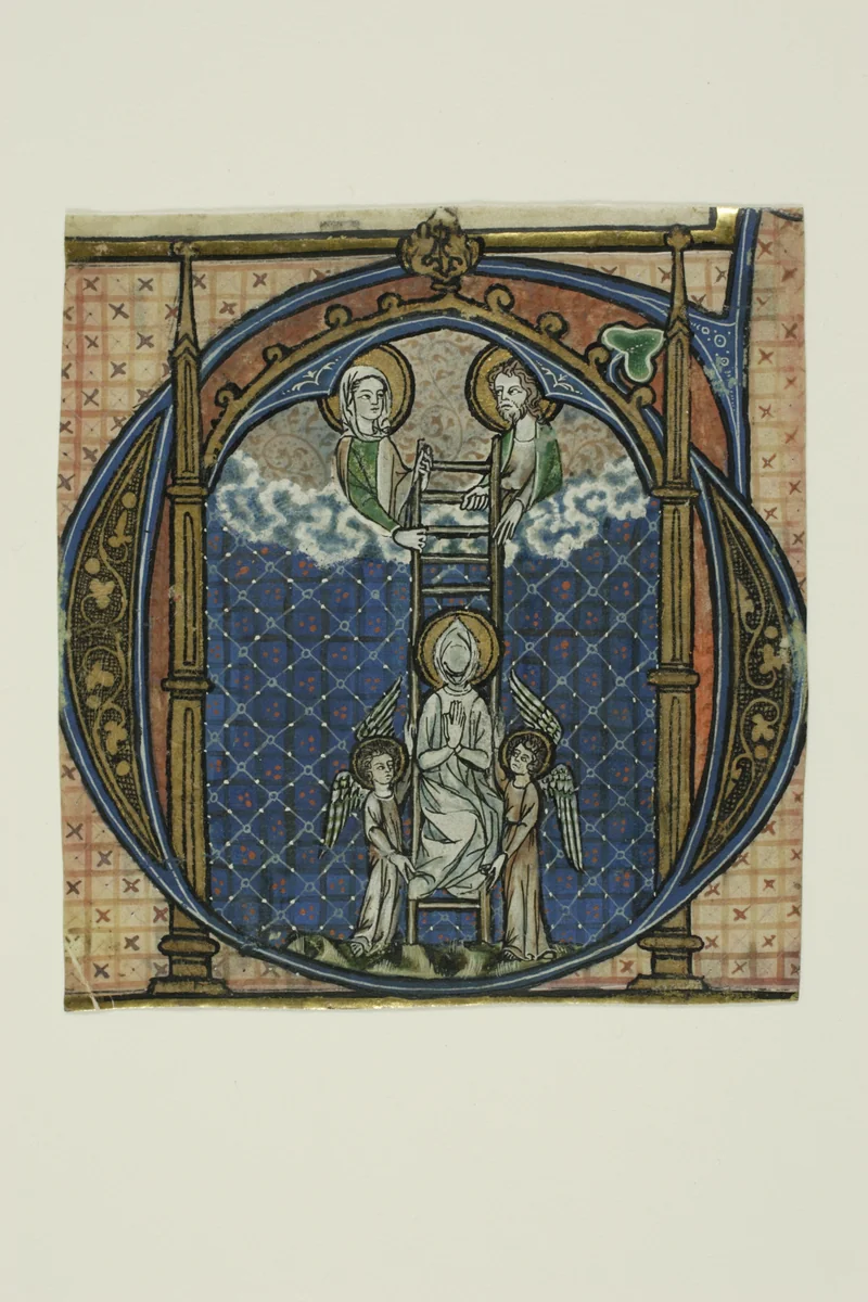 The Ascension of St. Dominic in a Historiated Initial "G" from a Gradual by Johannes von Valkenburg, painting, 1325-1350