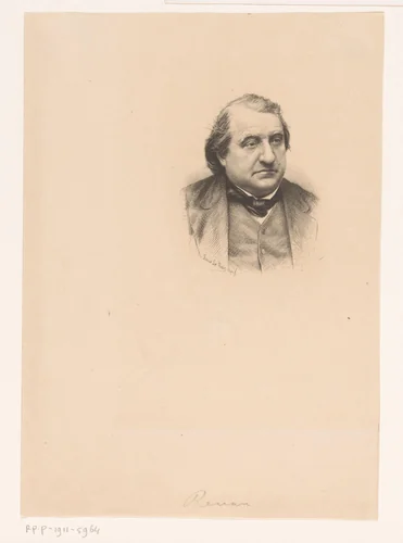 Portret van Ernest Renan by Louis Le Nain, print, 1861-1911