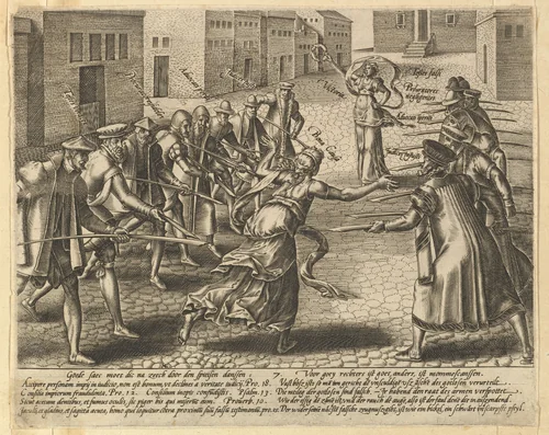 The Abuses of the Law, Plate 7 by Hendrick Goltzius, print, 1570-1617