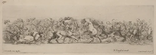 Ornamental Frieze with Grape Vine by Stefano della Bella, print, 1648