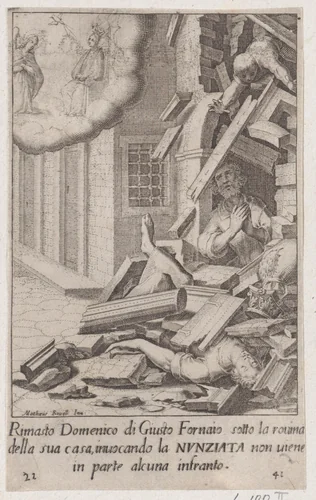 Domenico di Giusto, from Scelta d'Alcuni Miracoli e Grazie della Santissima Nunziata di Firenze (Selection of Some Miracles and Graces that Occurred in the Church of the Annunziata in Florence) by Jacques Callot, print, 1611-1619