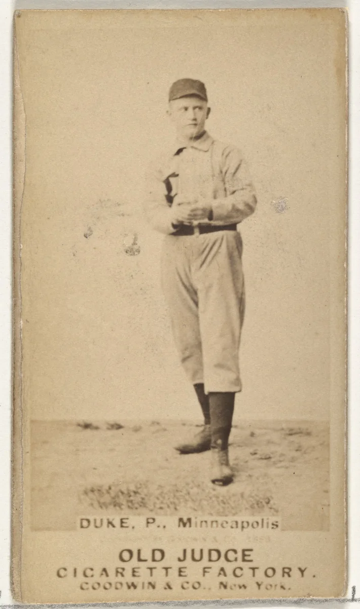 Martin F. "Duck" Duke, Pitcher, Minneapolis, from the Old Judge series (N172) for Old Judge Cigarettes by Goodwin & Company, photograph, 1888-1889