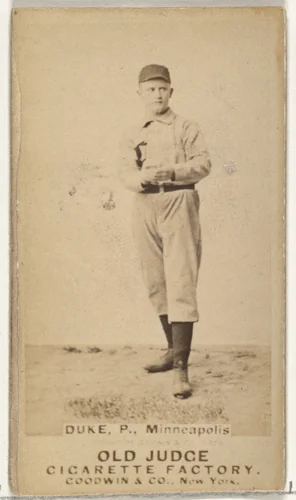 Martin F. "Duck" Duke, Pitcher, Minneapolis, from the Old Judge series (N172) for Old Judge Cigarettes by Goodwin & Company, photograph, 1888-1889