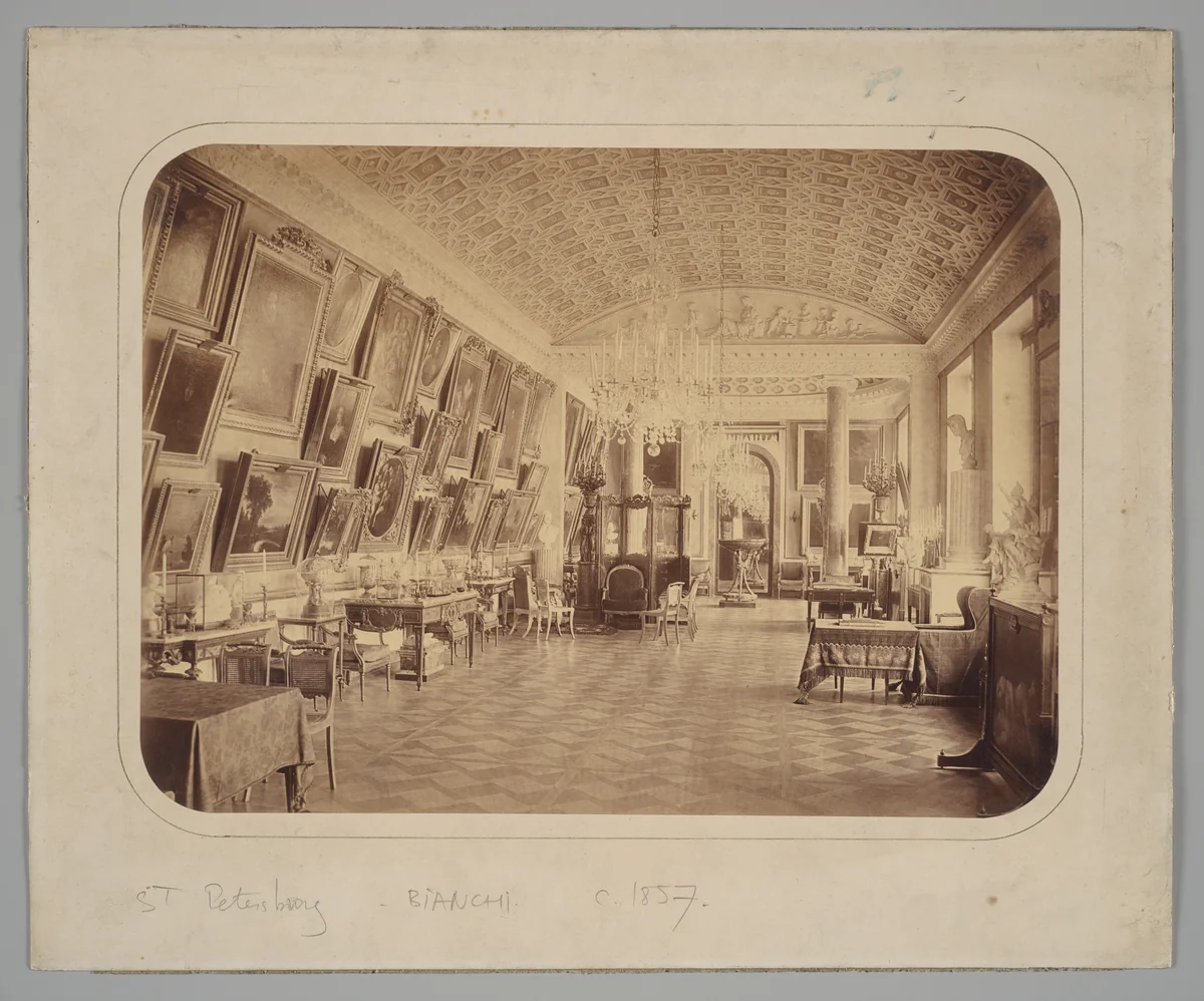 [Paintings Gallery, Stroganov Palace, St. Petersburg] by P. Bianchy, photograph, 1855-1859